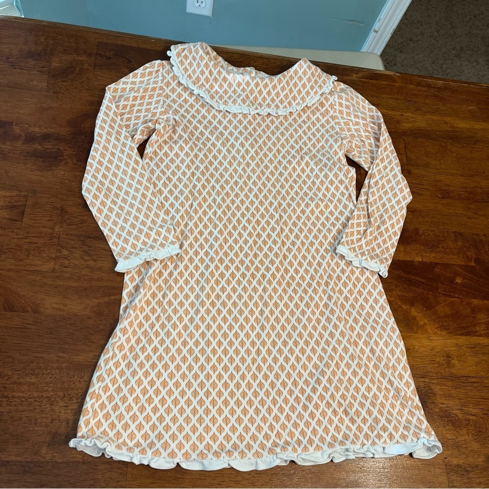 Charming Lila & Hayes Littles Loungewear Kids' Orange and White Dress size 8
